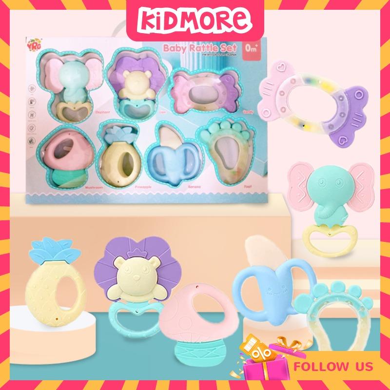 Teether Rattle Packaging KIDMORE Baby Rattle Set Gift Box Teether BPA Free Toy Pastel - TikTok ...