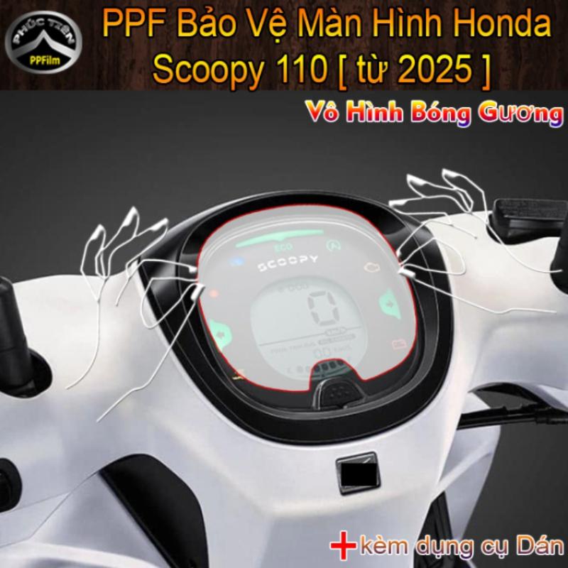 SCOOPY 110 | Miếng dán PPF bảo vệ mặt đồng hồ xe SCOOPY từ 2025 chống trầy xước, Tăng độ bóng, không đọng nước
