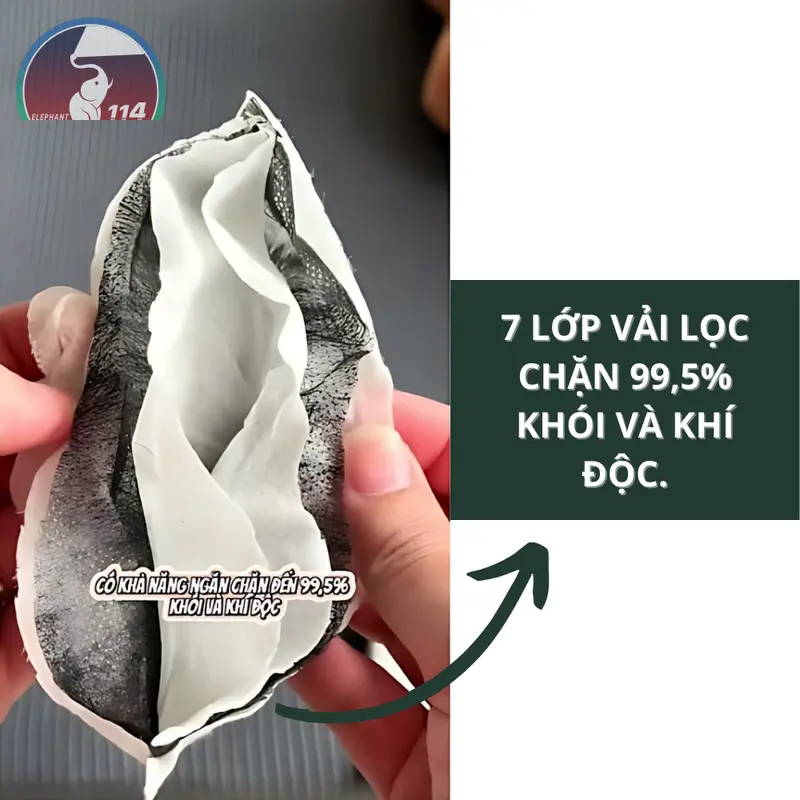 Mặt nạ phòng độc, chống khói dạng khăn cứu sinh, chặn khói và khí độc phòng khi chạy nhà, hỏa hoạn - 5 gói 7