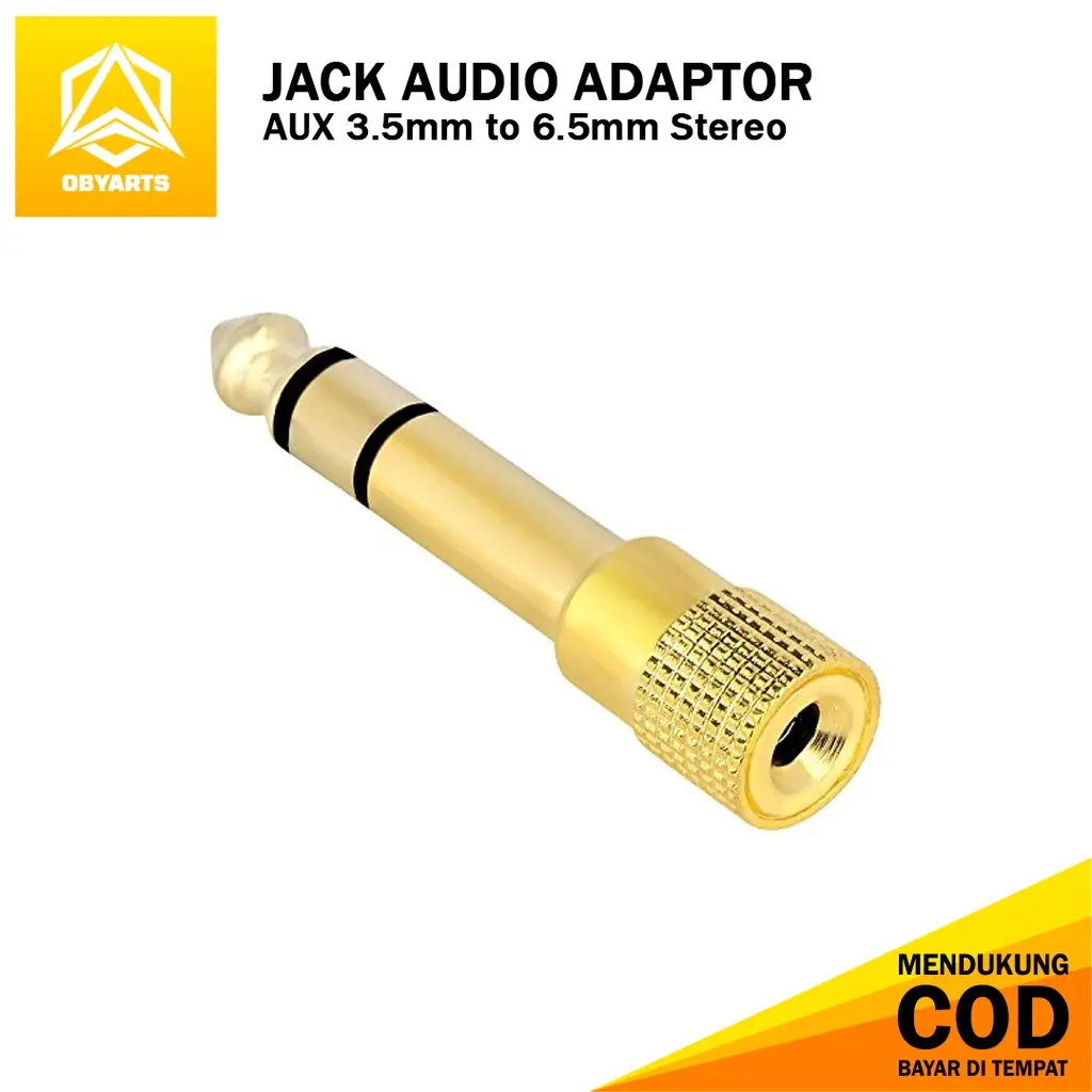 Jack Audio Adapter AUX 3.5mm to 6.5mm Converter Colokan Audio Mic 3.5 mm ke 6.5 mm Gold Jack Konverter Stereo