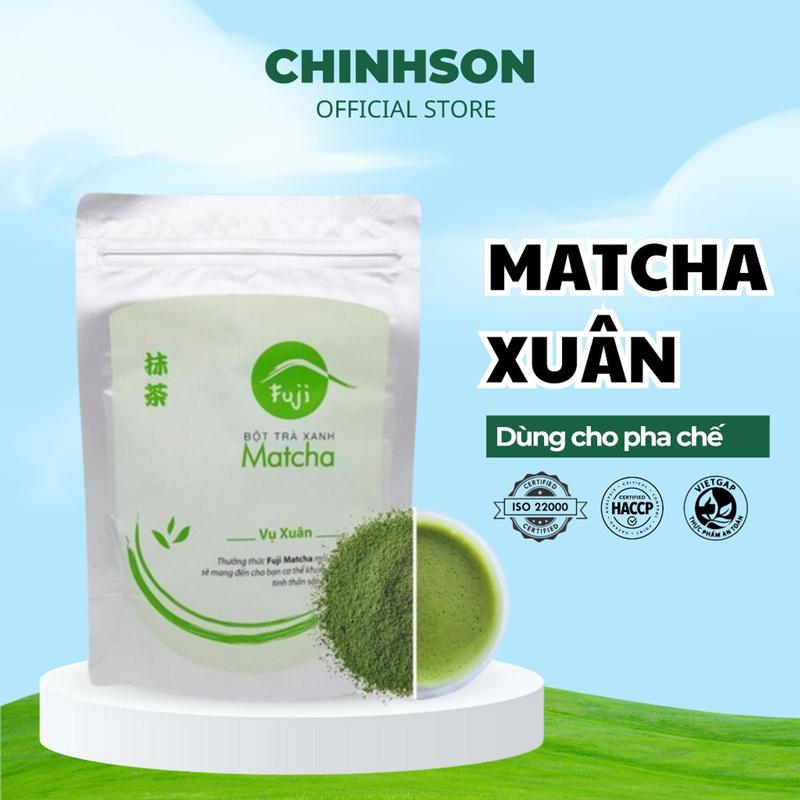 XUÂN 100G - Bột Trà Xanh Organic Fuji Matcha Nguyên Chất Pha Đồ Uống, Lám Bánh, Đắp Mặt Chua