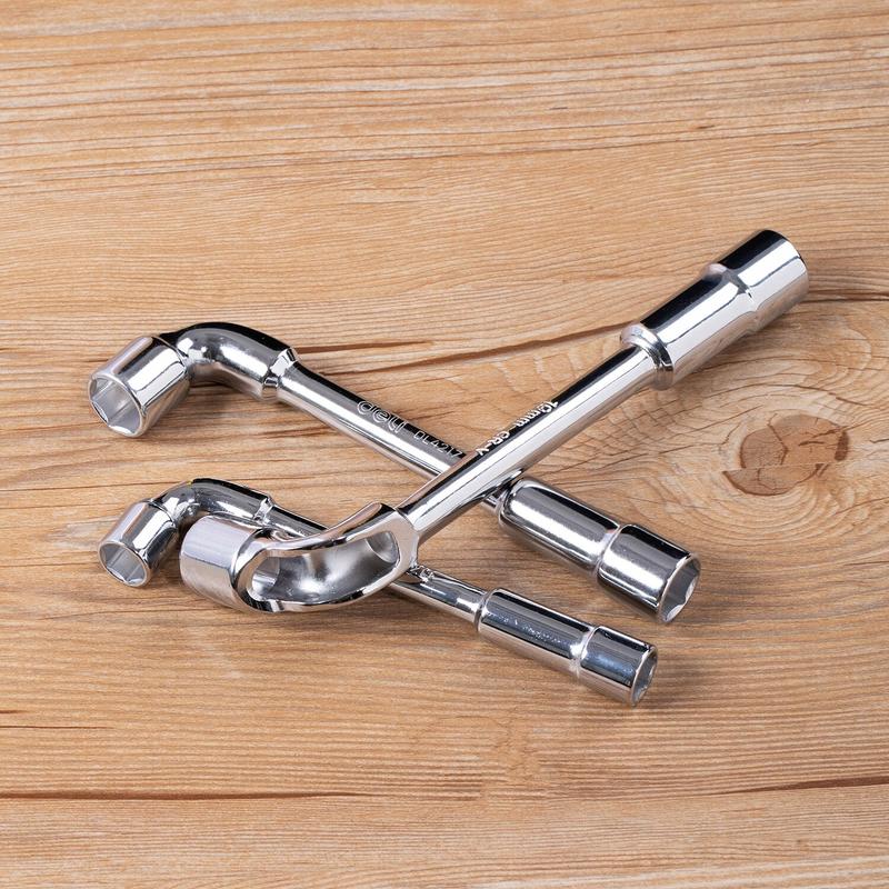 Product Introduction of Deli 8 10 12 13 14mm CRV Steel L Type Socket Spanner L Wrench 6 Point Hand Tools Automotive Mechanical Tool 11