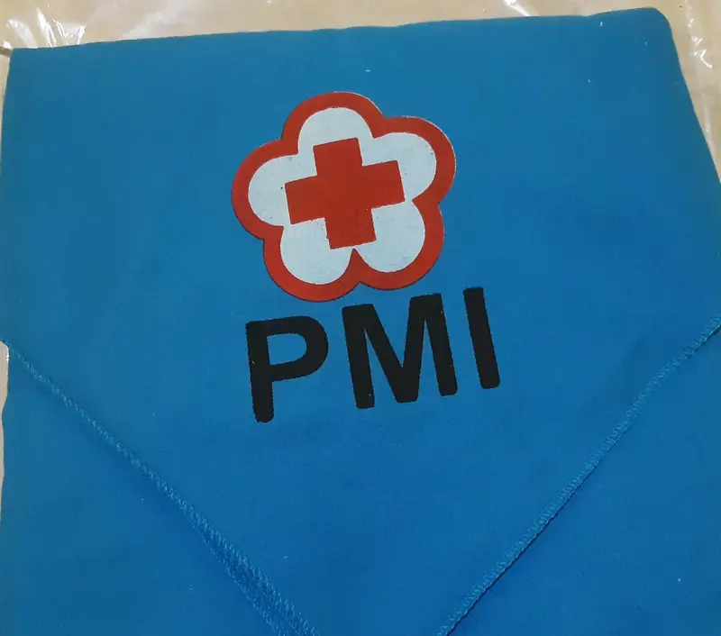 Slayer syal PMI/PMR bordir untuk mula madya dan wira Biru Hijau 3