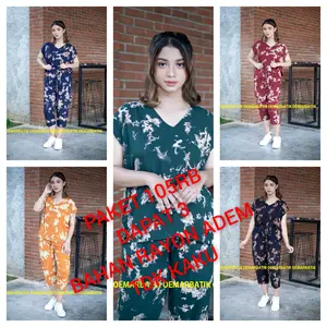 SETELAN CELANA MOTIF TIE DYE || PAKET 3 PCS || Lengan pendek Fit Kantong Wanita Baju
