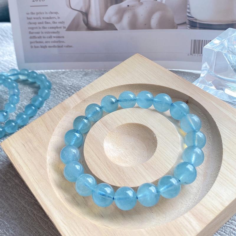 Vòng tay phong thủy Ng0.c Lam Hải Aquamariine - Mệnh Thủy , Mộc - Phong Thủy Tây Tạng