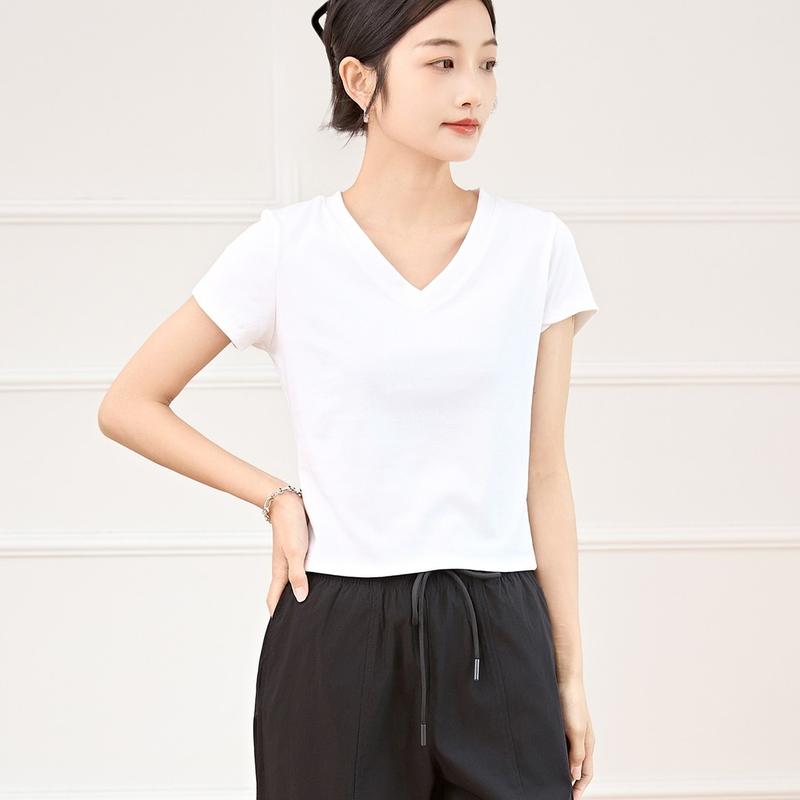 Product Introduction of Eyouth 13106 Women's T-Shirt V-nect Short Sleeve- Soft and Comfortable Tops 42