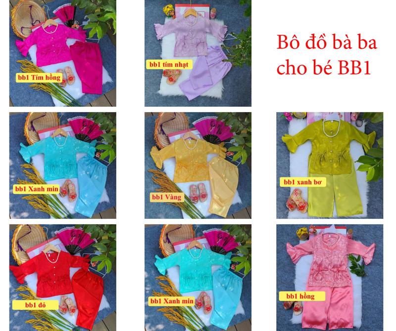 10-43kg Bộ Quần Áo Bà Ba Lụa latin Mềm Mịn Cho Bé Gái áo gấm mềm mát thấm hút mồ hôi