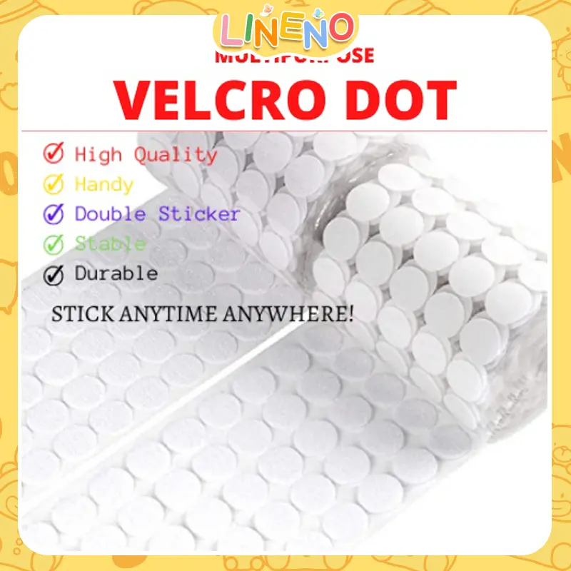 Adhesive Velcro Dots 10mm/12mm/15mm Diameter Sticky Back Fastening Waterproof Dots Tape White nano double