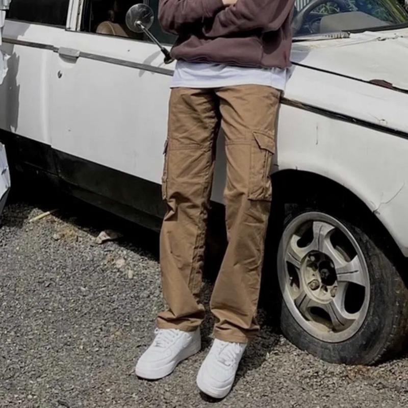 Quần CARGO Túi Hộp Chất Vải Kaki Cotton quần túi nắp KAKI SUÔN 6 TÚI Menswear Pants Có Túi quần  ống rộng 3