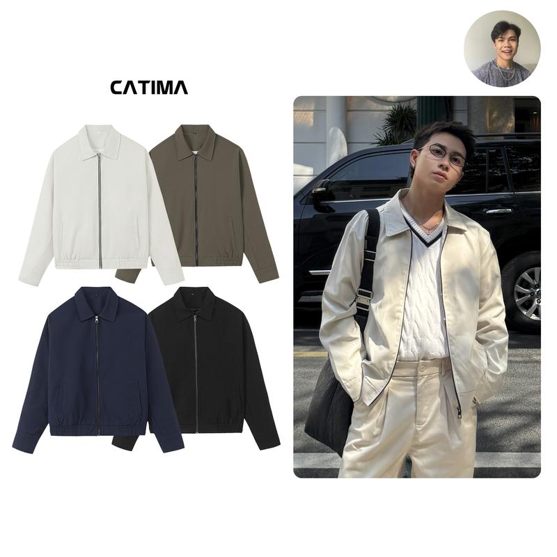   CATIMA x Thành Đơn Giản  Áo Khoác Zip Kaki Catima Form Reguler Lót Gió Nam Nữ AK22 ao khoac nam 
