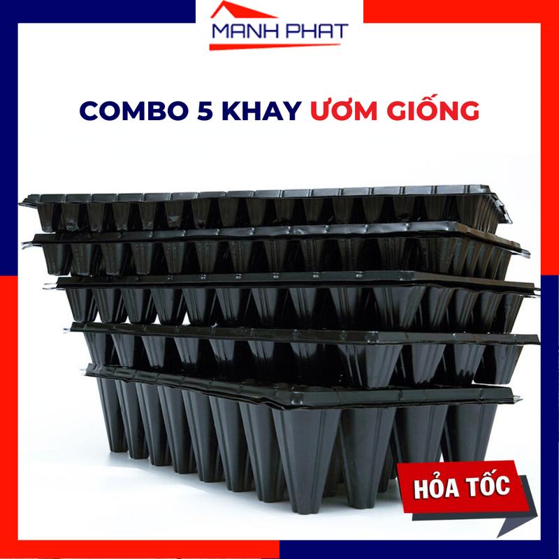 Set 5 khay nhựa ươm cây vỉ ươm hạt giống 32 lỗ 72 lỗ 105 lỗ 128 lỗ 200 lỗ dẻo…