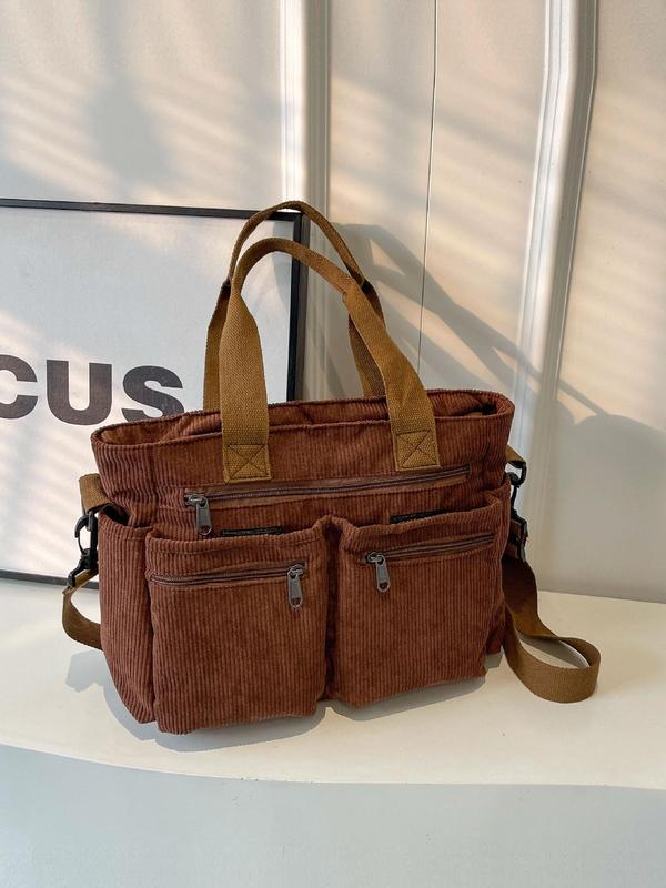 Women's Casual Solid Color Zipper Crossbody Bag Women, Handbag Sling Bag, Large Capacity Multi-pocket Design Portable Shoulder Bag for Daily Used, Girl Fashionable Shopping Bag Tote Bag for Women 3