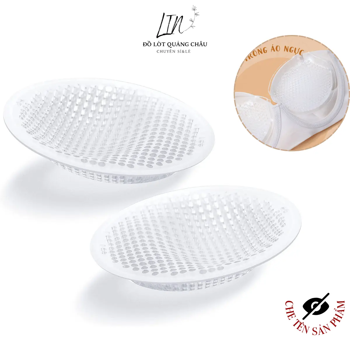 Miếng đôn silicon, miếng đệm tổ ong lót trong áo bra, bikini thoáng khí độ dày từ 1-3cm  Linstore 071 Nữ Women