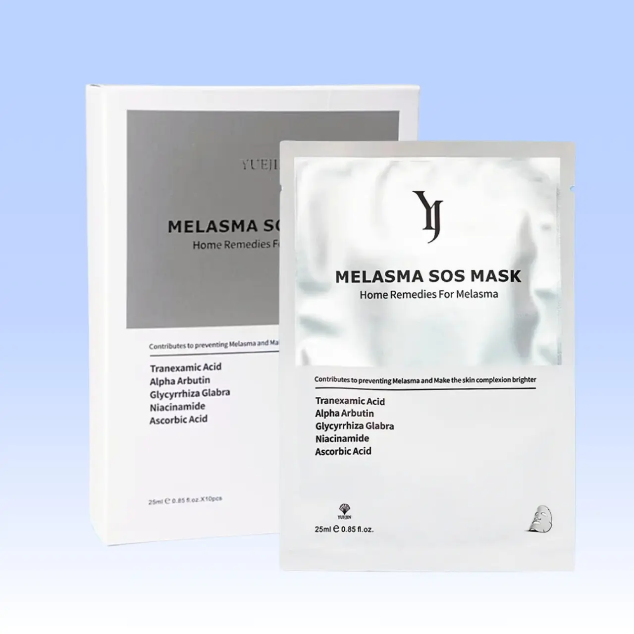 Mặt Nạ SOS Melasma Mask Yuejin 25ml Hộp 10 Miếng Hỗ Trợ Cấp Ẩm Giúp Cải Thiện Da Không Đều Màu Skincare Làm Đẹp Da Nữ