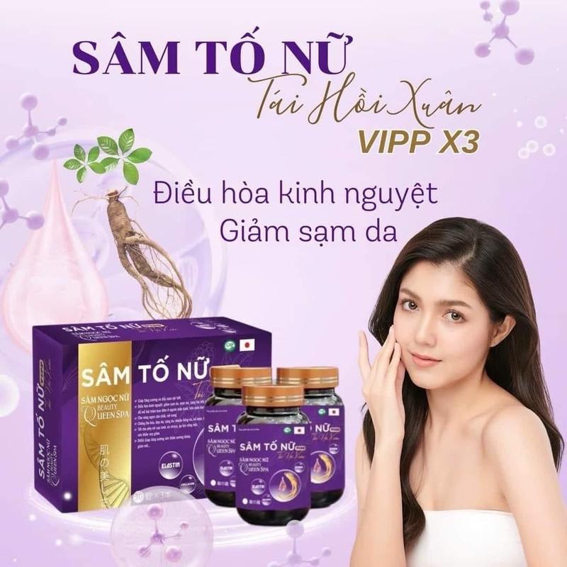 Viên VIP 3 lọ Sâm Tố Nữ Tái Hồi Xuân thực phẩm chăm sóc sắc đẹp người lớn hữu cơ đẹp da