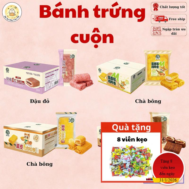 Siêu Combo 4 Vị Trứng Cuộn – Đầy Đặn Thơm Ngon – Thùng Lớn 2kg 20–24 cái – Tiện Lợi Cho Gia Đình Mềm mịn siêu thơm ngon bên trong ngập tràn nhân Food Thức Ăn Cake,bim bim mix đủ vị bánh ngon ăn vặt bánh ăn vặt healthy đồ ăn vặt siêu ngon