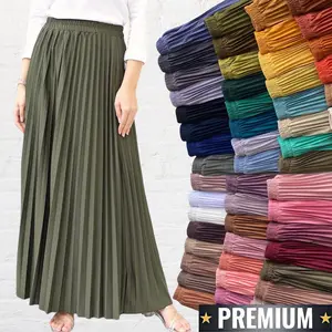 ROK PLISKET DEWASA PREMIUM Bawahan Wanita Tebal Maxi skirt full karet FASHION MUSLIM Hyget Super Model Payung Elegan Pinggang 60-110cm Panjang 92cm