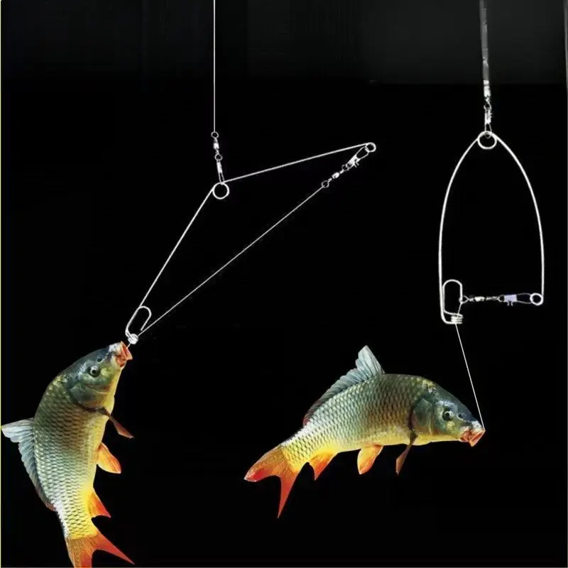 I Love Invention Fish Hook Automatic Fishing Fantastic Spring Ejection Hook Lazy Fishing Accessories Fishing Gear Fishing Barbed Hoy