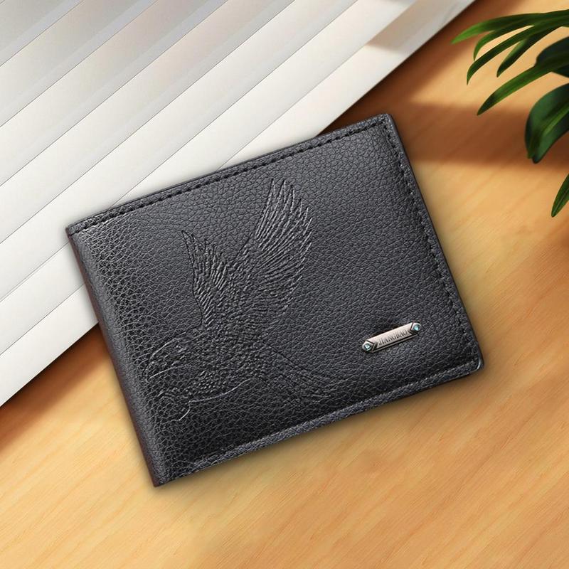 Ví ngắn cho nam giới, chất liệu PU, Cầm Tay, phong cách châu Âu và Mỹ, đa chức năng, chống trộm, có thẻ đi kèm 5