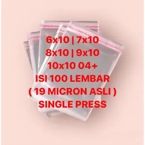 6x10 7x10 8x10 9x10 10x10 04+ 19 MICRON ASLI | 100 LEMBAR PLASTIK OPP SEAL KECIL KUE COOKIES
