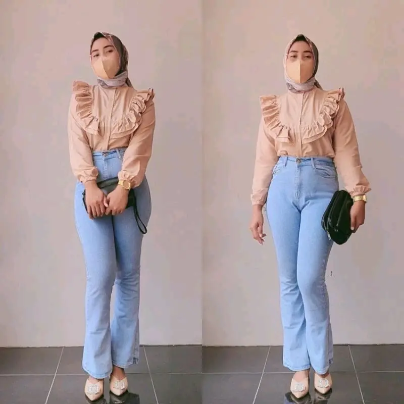FELIA ATASAN WANITA/OUTFIT WANITA VIRAL/AMELIA BLOUSE Casual Katun Panjang 5
