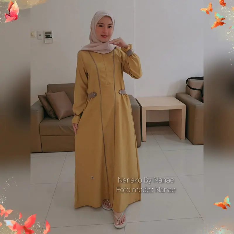 Gamis dan Koko Mouzalina premium Dress muslim Fashion muslim Dress pesta dan kondangan  kain katun madinah HQ by NANAKO 7