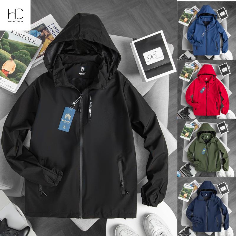 Áo khoác gió nam nữ lót lưới cao cấp, vải ngoài tráng bạc chống mưa, chống gió, in chữ ngực