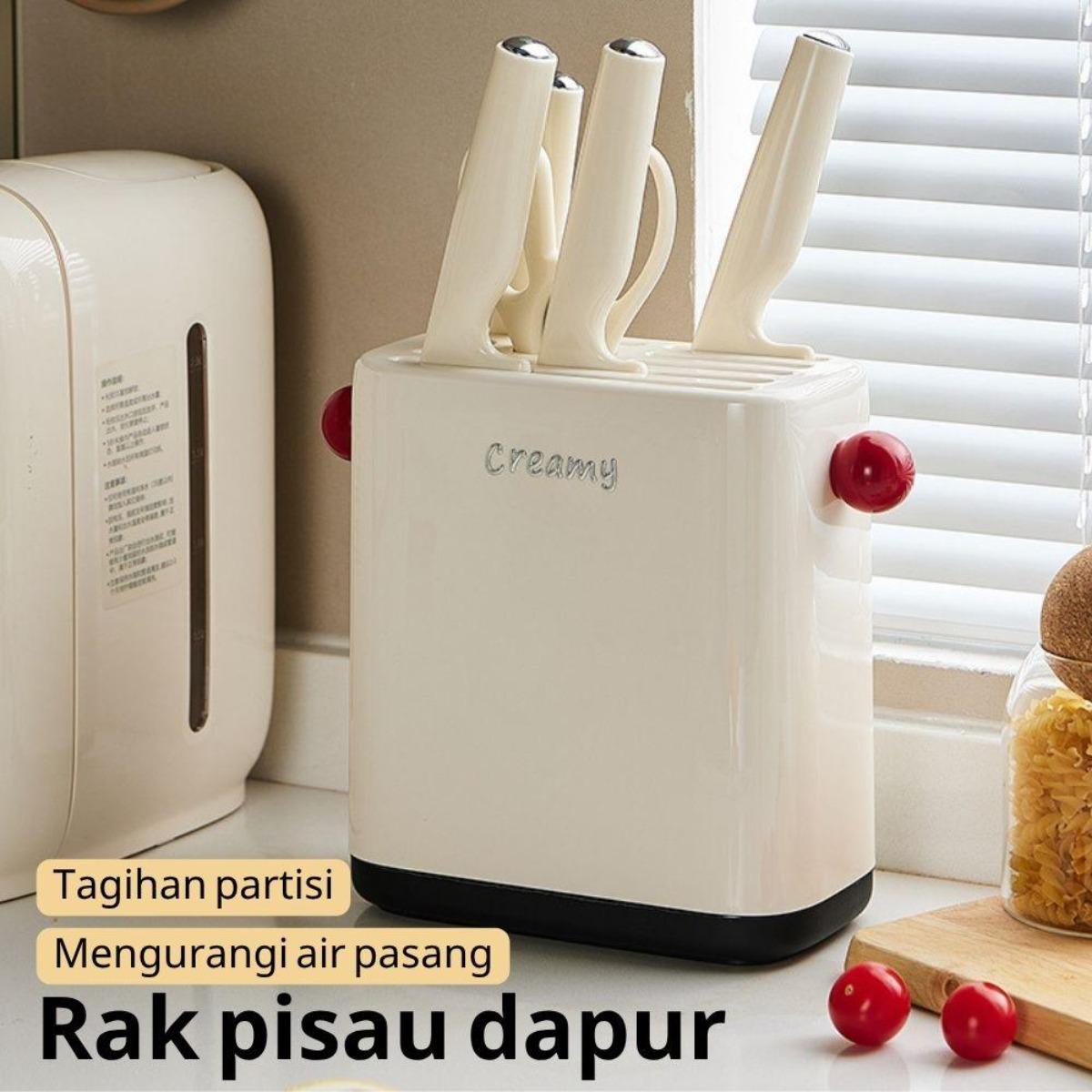 Peralatan Penyimpanan Kreatif Dapur: Rak Pisau Multifungsi & Gunting, Organizer Meja Antirayap, Tempat Rak Pisau Serbaguna, Tempat Penyimpanan Gadget Dapur, Rak Pisau Berventilasi untuk Kesehatan, Aksesori Dapur Modern untuk Kegunaan Praktis