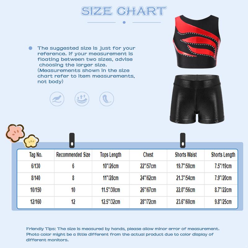 Product Introduction of Lejafay Big Girls Crop Top with Shorts Gymnastics Leotard Dancewear Athletic Tracksuit Dance Outfit Set Sports Workout 0