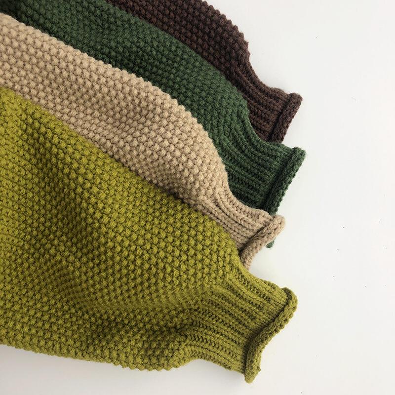 Product Introduction of Winter Kids Sweater Vintage Boys Knitwear Solid Turtleneck Girls Sweaters 9