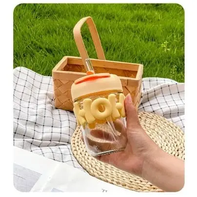 B ( B140 ) GELAS MINUM KACA HOHO TUMBLER KACA AESTHETIC CUP KACA SIMPLE ELEGAN NO DUS 3