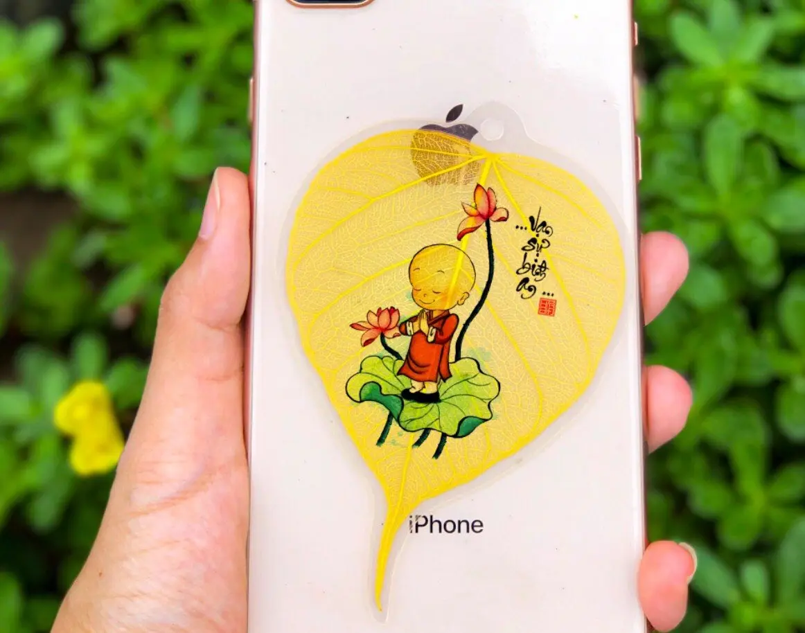Lá Bồ Đề Chú Tiểu Vạn Sự Bình An Để Ốp Điện Thoại, Treo Xe Ô Tô, BookMark, để vào Bóp, Quà Tặng Ý Nghĩa Cho Người Thân, Gia Đình,Bạn Bè