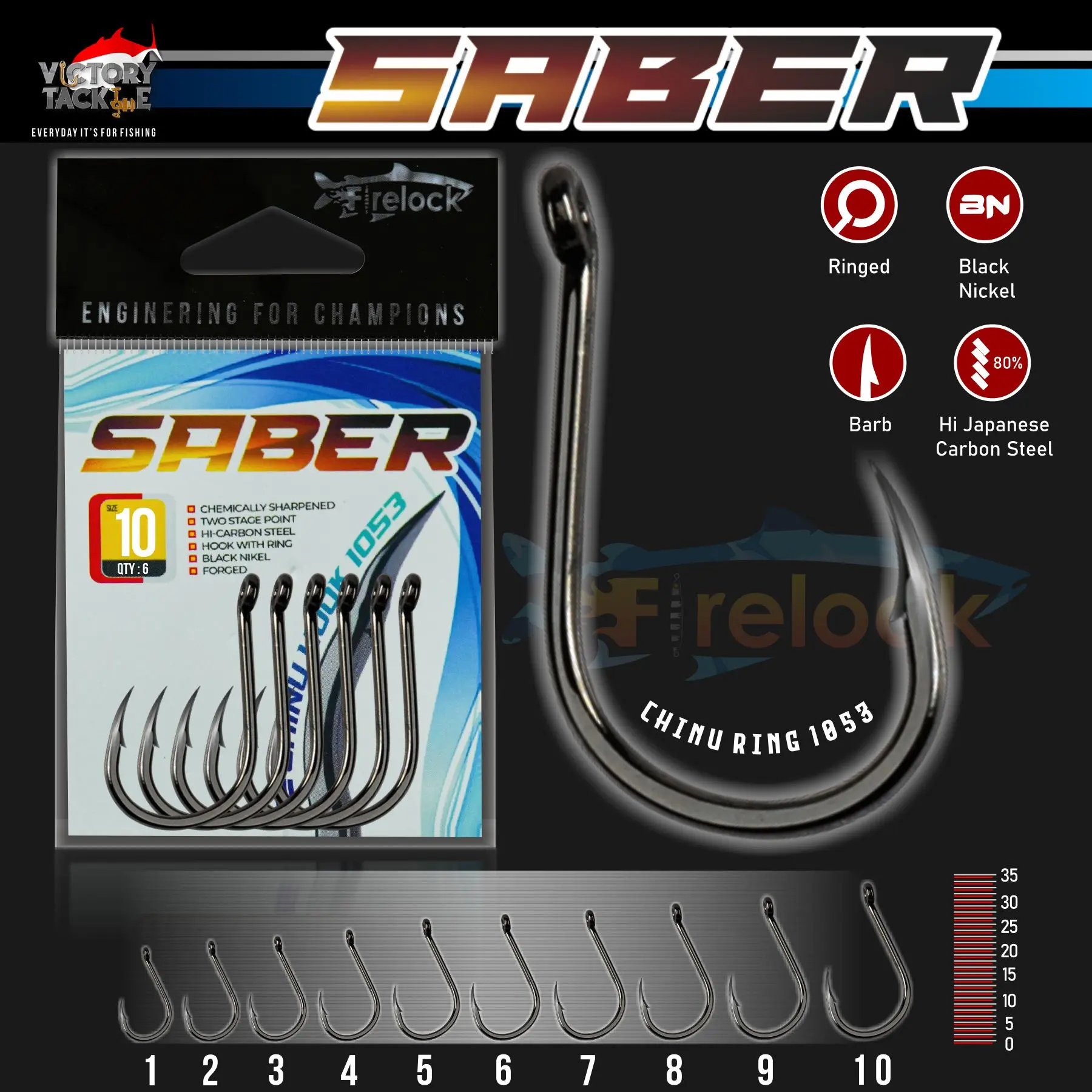 EXTRA BONUS | Kail Pancing Hook FIRELOCK SABER CHINU HOOK 1053