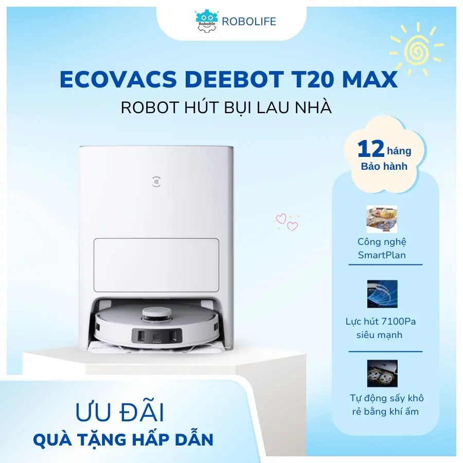 Robot hút bụi lau sàn Ecovacs Deebot T20 Max