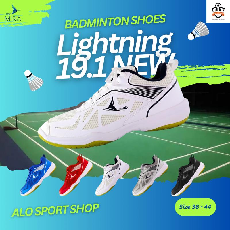[MUA 1 TẶNG 2] Giày Cầu Lông, Bóng Chuyền, Bóng Bàn, Thể Thao, Chạy Bộ Chính Hãng Mira Lightning 19.1 New 2023 Full Box Hãng Thoáng khí Thoải mái Unisex việt nam size 39