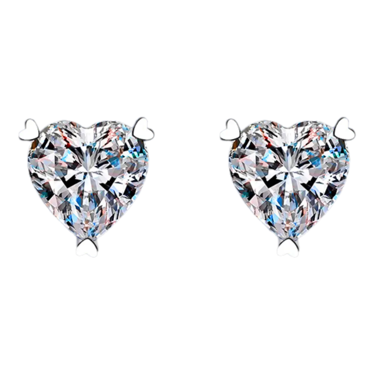 E071 Heart-Shaped Stud Earrings (Heart-Shaped Nail) Moissanite: Heart-Shaped Elegant, All-Matching, Elegant Diamond Charm, Shaping Multi-Style Fashion Accessories  # Multi-Style Decoration tsavorite promise ဘယက်  ဆွဲကြိုး925 diamon atta  jewelry