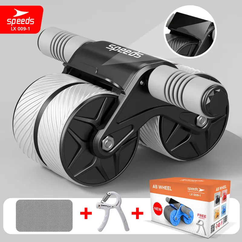 SPEEDS Ab Wheel Roller Wheels Plank Trainer 2in1  dengan Penghitung Waktu 009-1(HITAM) 0