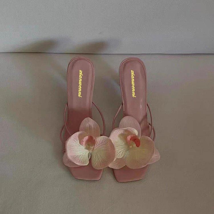 Women's heels stiletto Flower slip-on 4