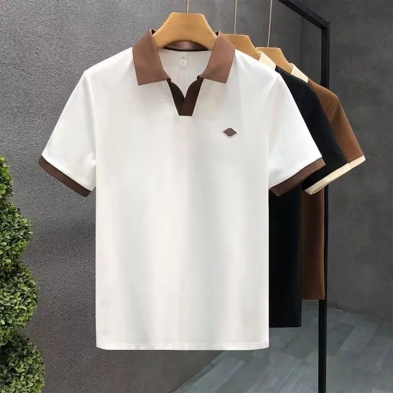 Bán Chạy Nhất, Thời Trang Áo Polo Nam, Cao Cấp, ngắn Tay Mùa Hè, Áo Thun Có Ve Áo, Phong Cách Thường Ngày Dáng Ôm, Công Sở, Tay Lửng Áo, 2024 Hàng Mới Về