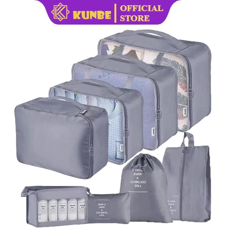 Set 8 Túi Đựng Đồ Du Lịch Cho Vali KUNBE Phiên Bản Cao Cấp Chất Liệu Dày Dặn, Siêu Tiện Lợi Bag