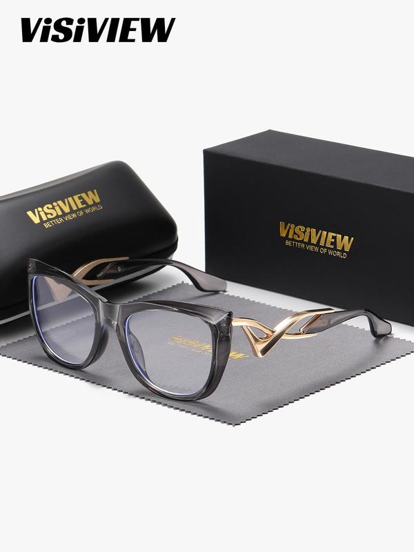 Unisex Stylish Full-frame Glasses, Square Clear Lenses Anti-blue Light Glasses, Fashion Eyewear for Work, Daily Clothing Decor, for Student Daily Use, with Zipper Glasses Box & Glasses Cloth 3