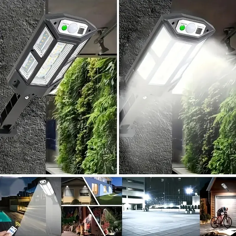 Solar Powered Wall Mounted Light, Outdoor Garden Safety Path Light, Courtyard Light, Outdoor Decorative Light with 3 Lighting Modes, Motion Sensor, Lamp, Rechargeable 5