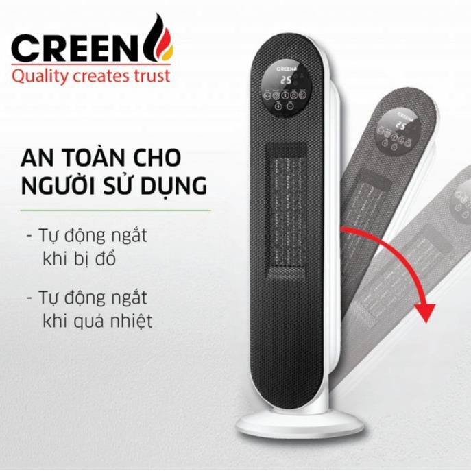 Product Introduction of Máy sưởi gốm Creen CR-H79C 2000W, cảm biến nghiêng đổ tự tắt, thương hiệu Đức 4