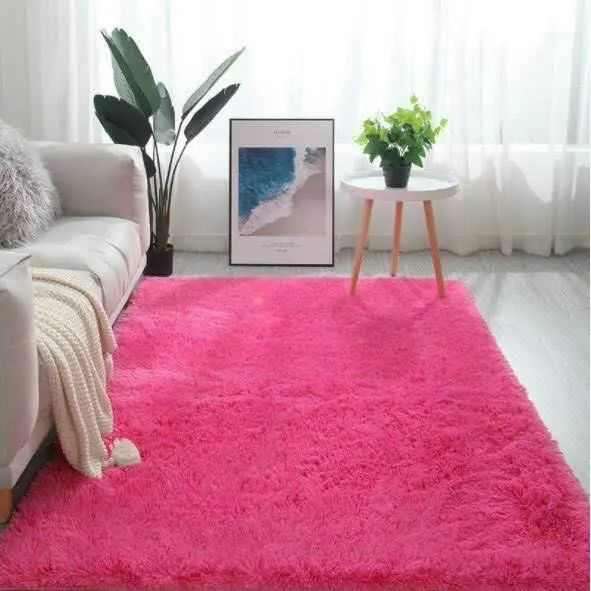 Thảm lông decor trang trí -Thảm chup ảnh sản phẩm màu loang hồng size 1m6x2m và tròn 1mx1m, mặt sau chống trơn trượt 1