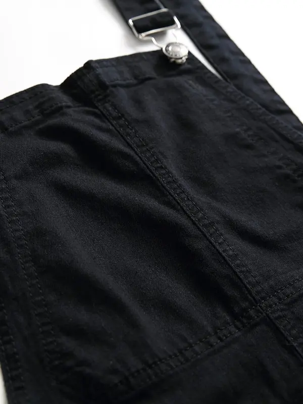 Men's Solid Color Denim Overalls Jeans, Casual Comfy Loose Fit Overalls Jeans for Daily Wear, Fashion Men's Clothes for All Seasons, Cotton 2