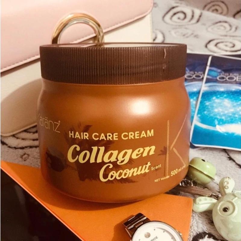  Kem Hấp Ủ Collagen Dừa Karanz hộp nâu Phục Hồi Tóc Giúp Tóc Siêu Mềm Mượt 