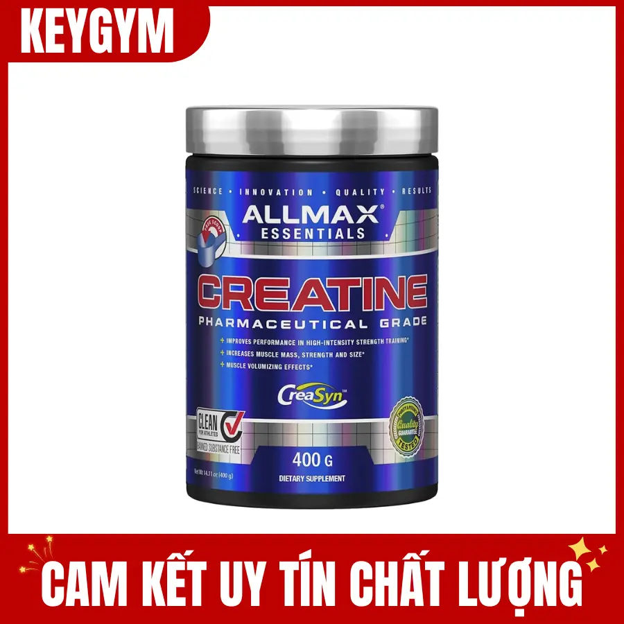 [HÀNG KEYGYM] Bột AllMAX Nutrition Creatine Monohydrate (400g), Không vị - Keygym