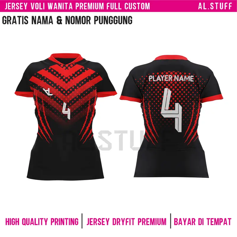 Jersey Voli Putri Premium Terbaru Gratis Nama dan nomor punggung  Full Printing Set Putri cewek 5