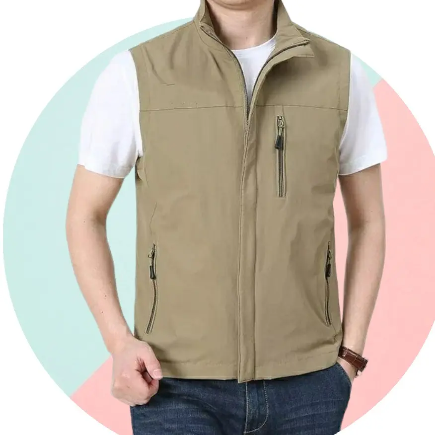 Jaket rompi pria outdoor lapangan