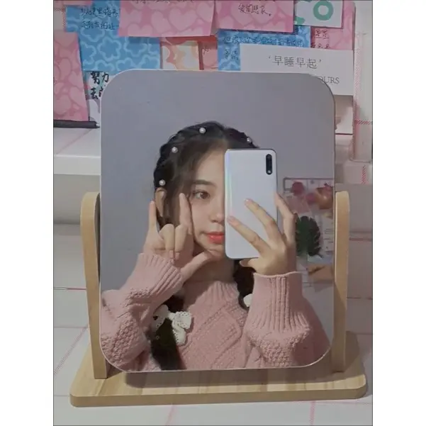 Gương trang điểm để bàn phong cách vintage xoay 360 1